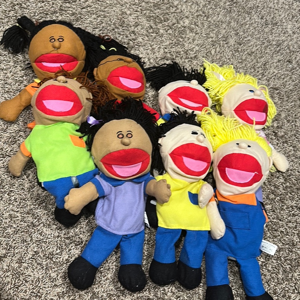 Plush Happy Kids Hand Puppets 14" (Set of 8)